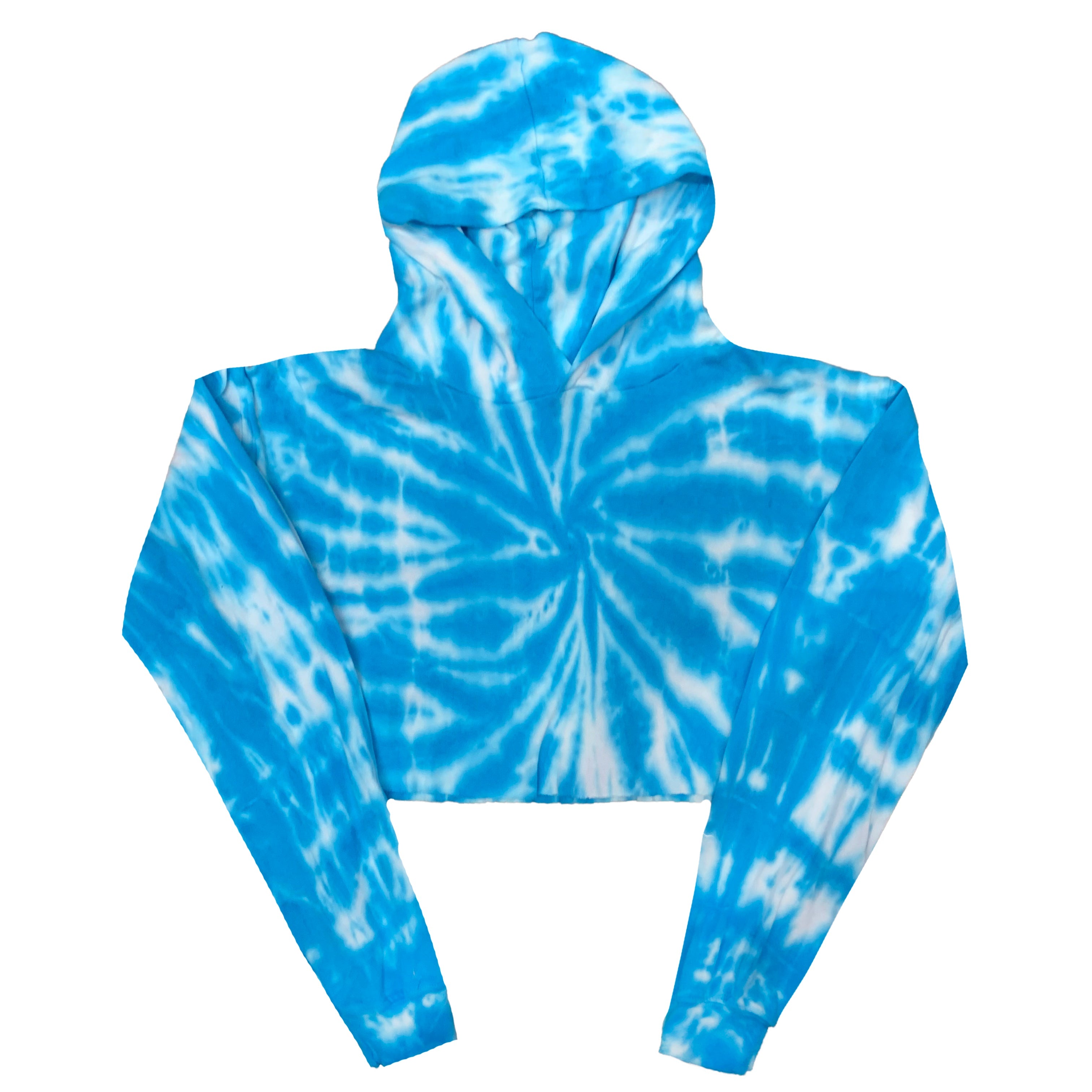 Women's Cropped Tie Dye Hoodie - Trendy Streetwear