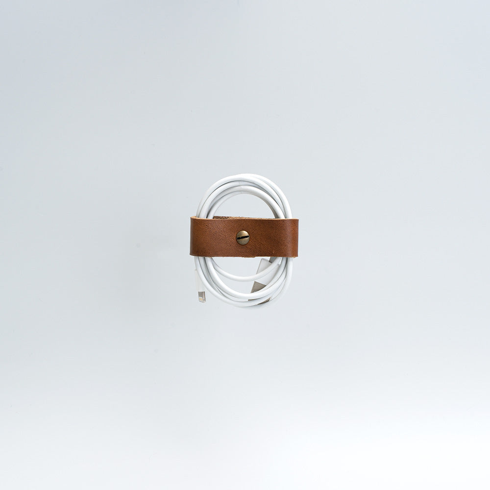 Leather organizer for charging cords