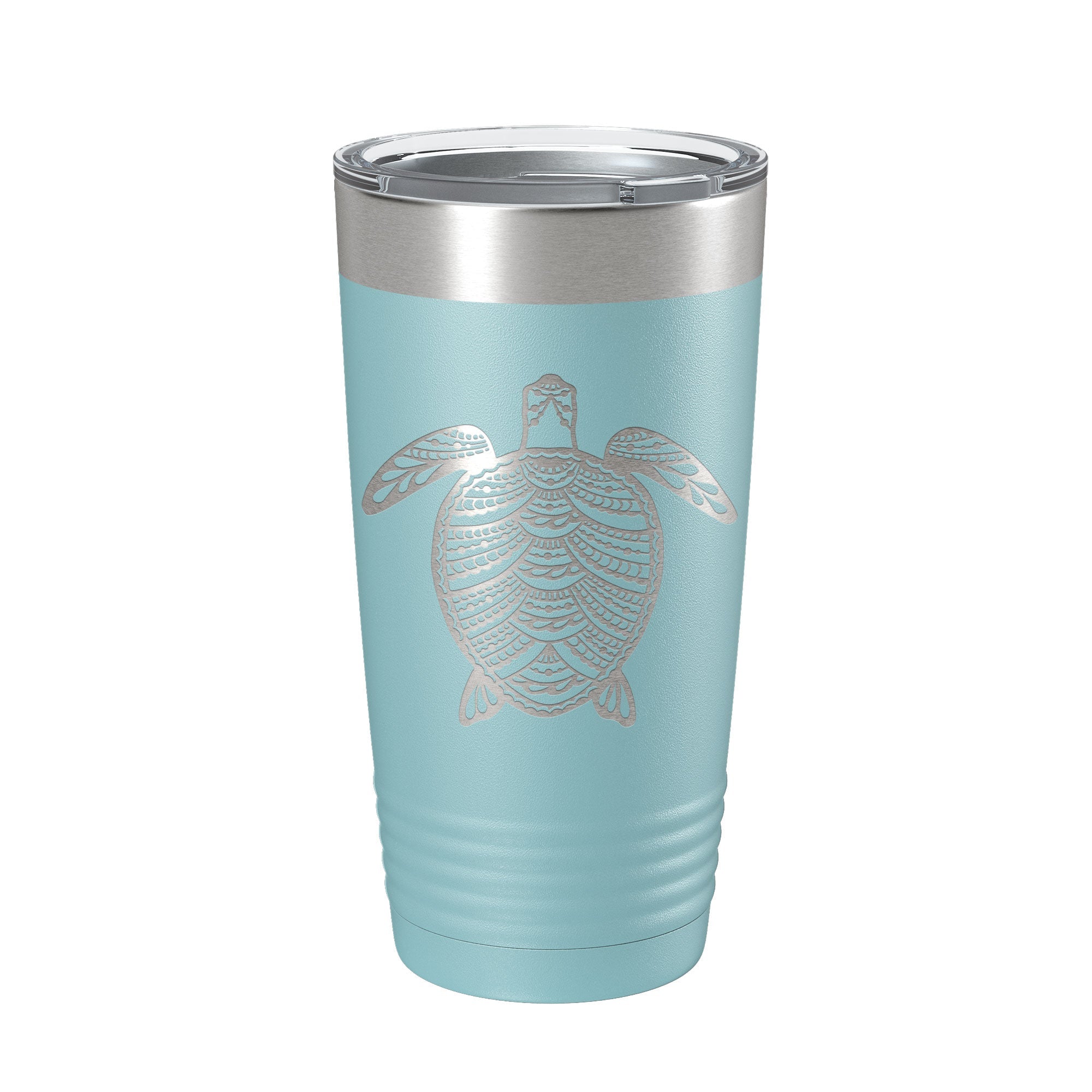 Sea Turtle Tumbler Zentangle Travel Mug Insulated Laser Engraved Coffee Cup 20 oz