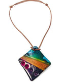 Colorful Polymer Clay Pendant – Abstract Geometric Necklace