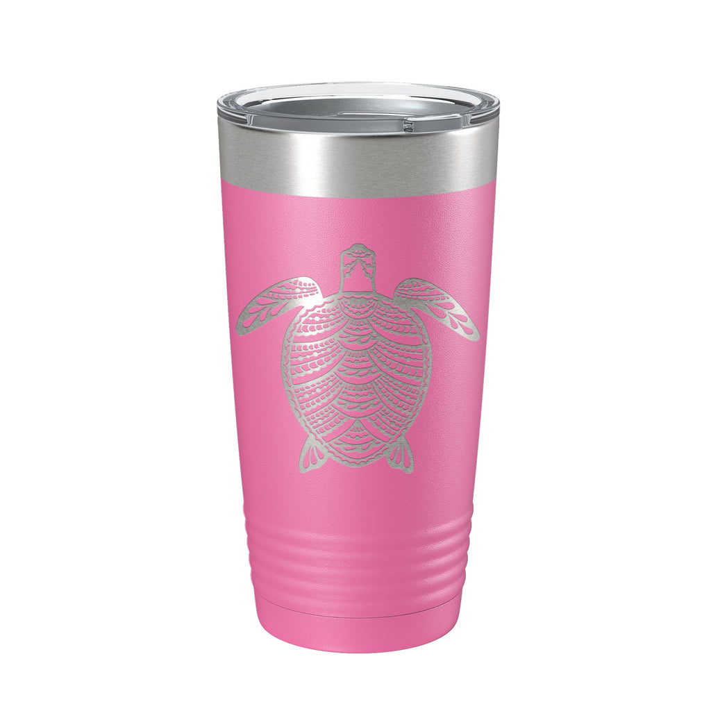 Sea Turtle Tumbler Zentangle Travel Mug Insulated Laser Engraved Coffee Cup 20 oz
