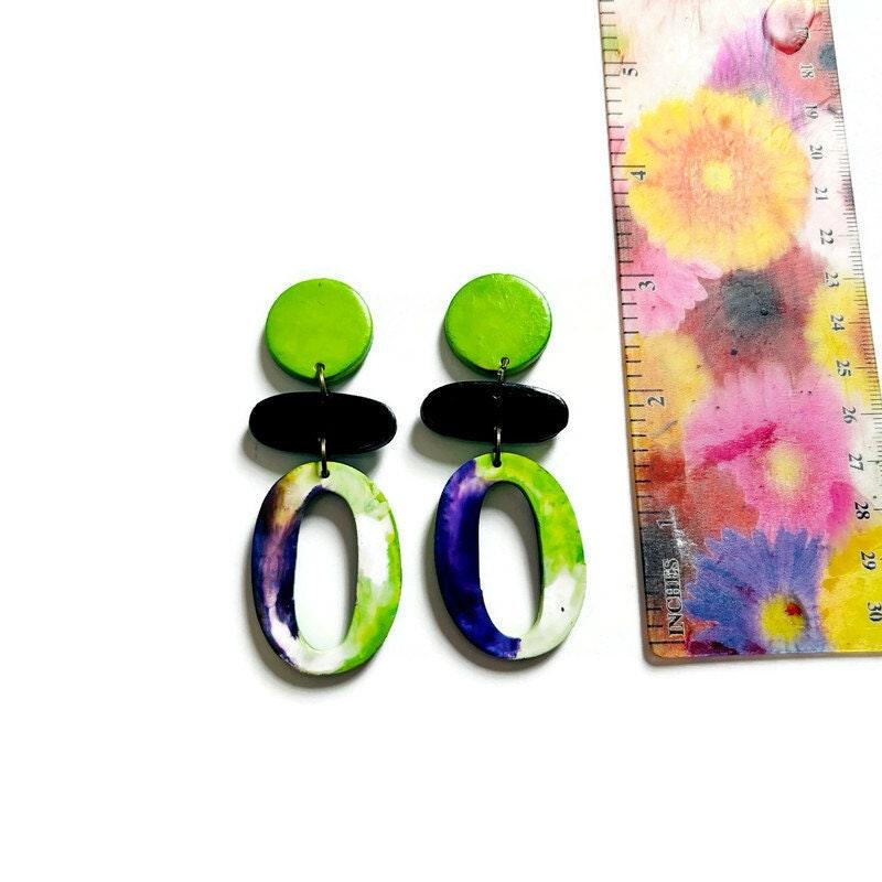 Extra Long Statement Earrings & Beaded Necklace – Handmade Polymer Clay | Sassy Sacha Jewelry