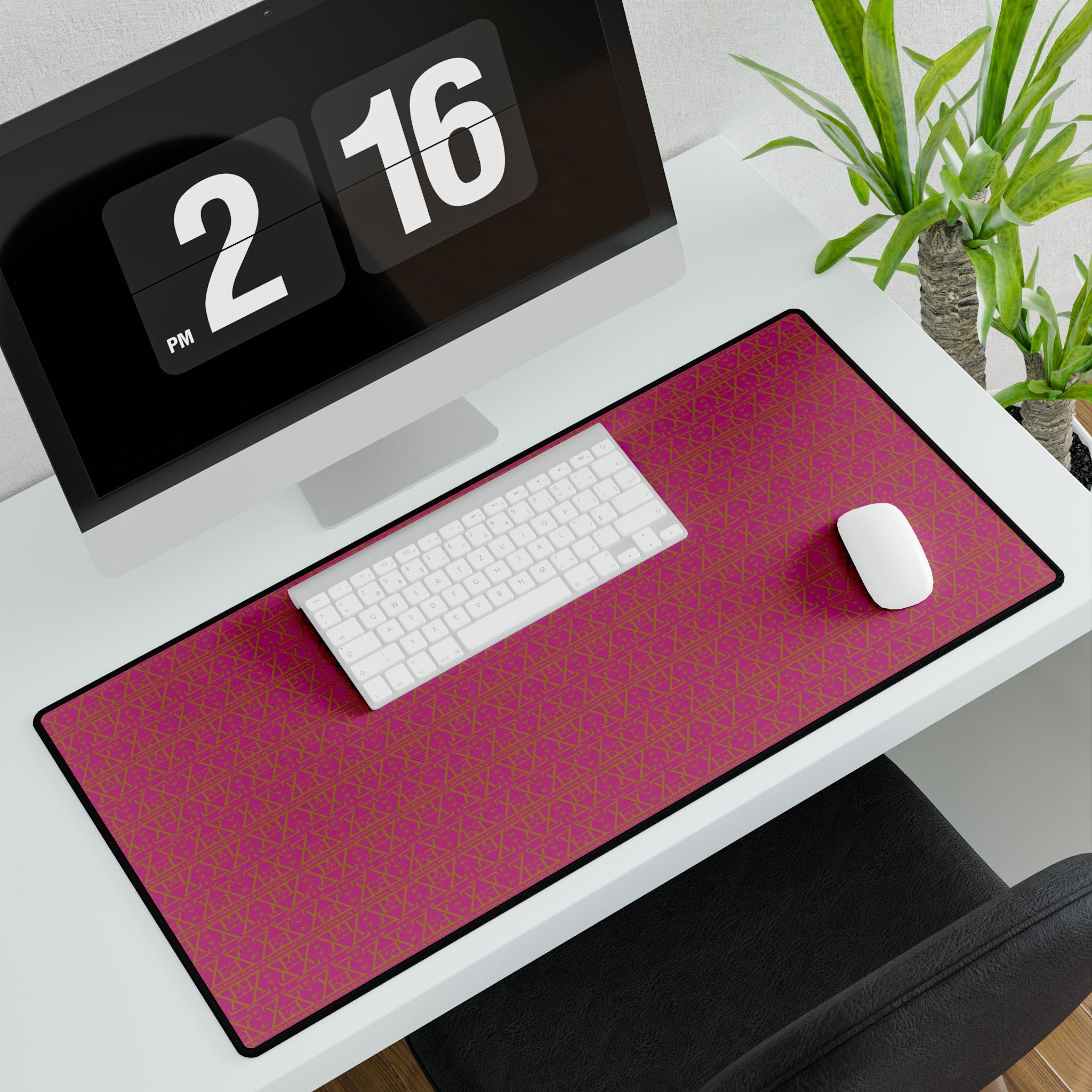 Bright Pink Desk Mat – Non-Slip, Anti-Fray | Gaming & Office Mouse Pad