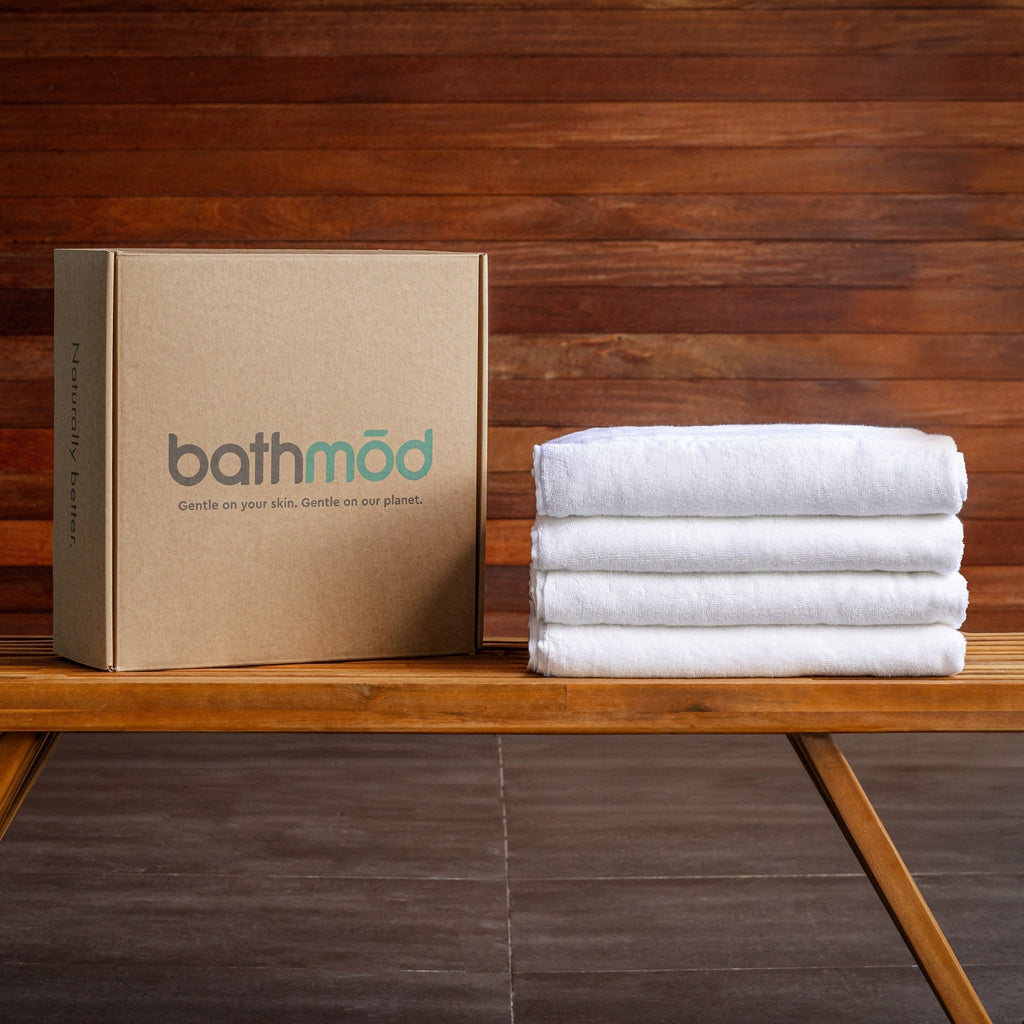 Luxury Organic Bath Towels - 4 Pack GOTS Certified