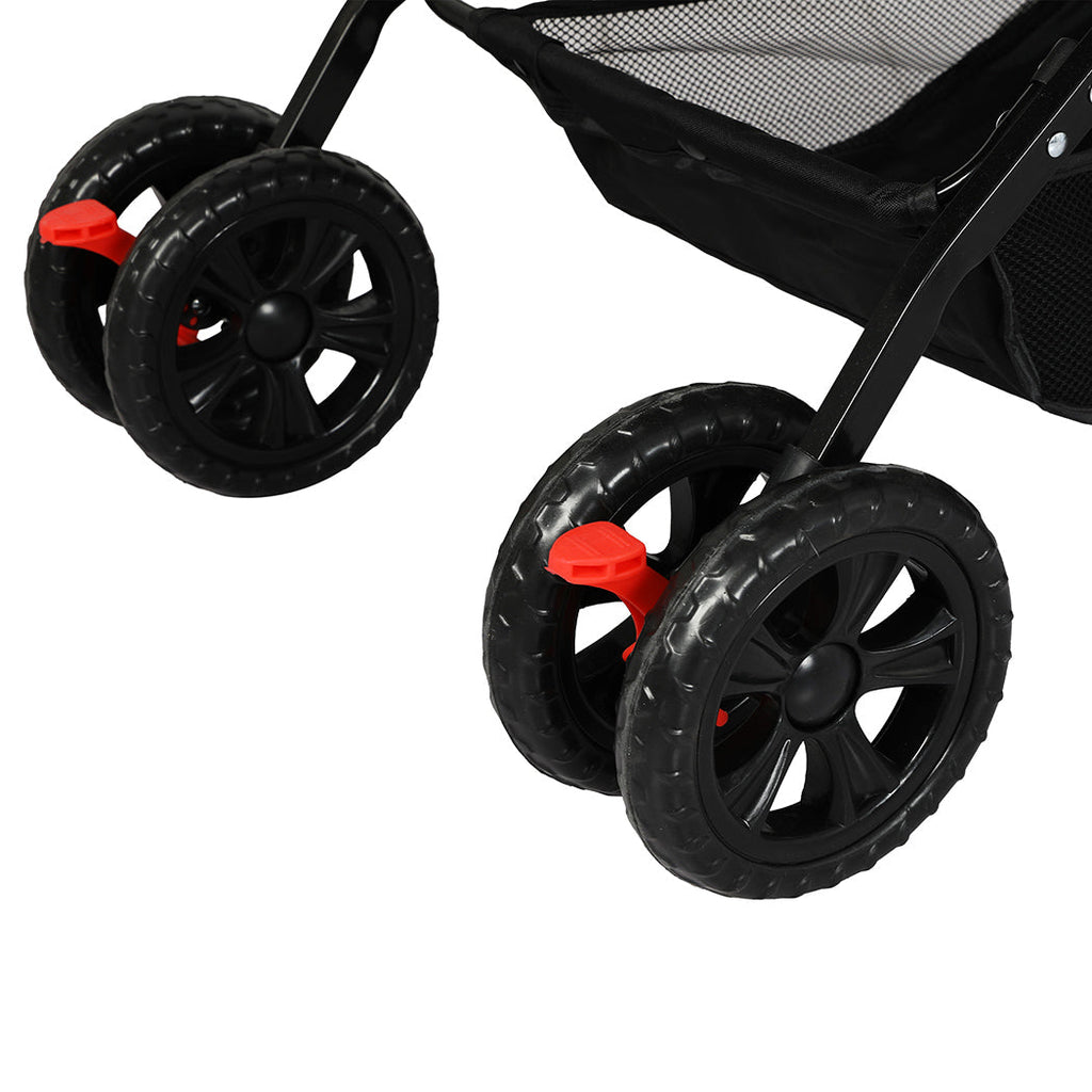 PaWz Pet Stroller Dog Cat Carrier Foldable Black