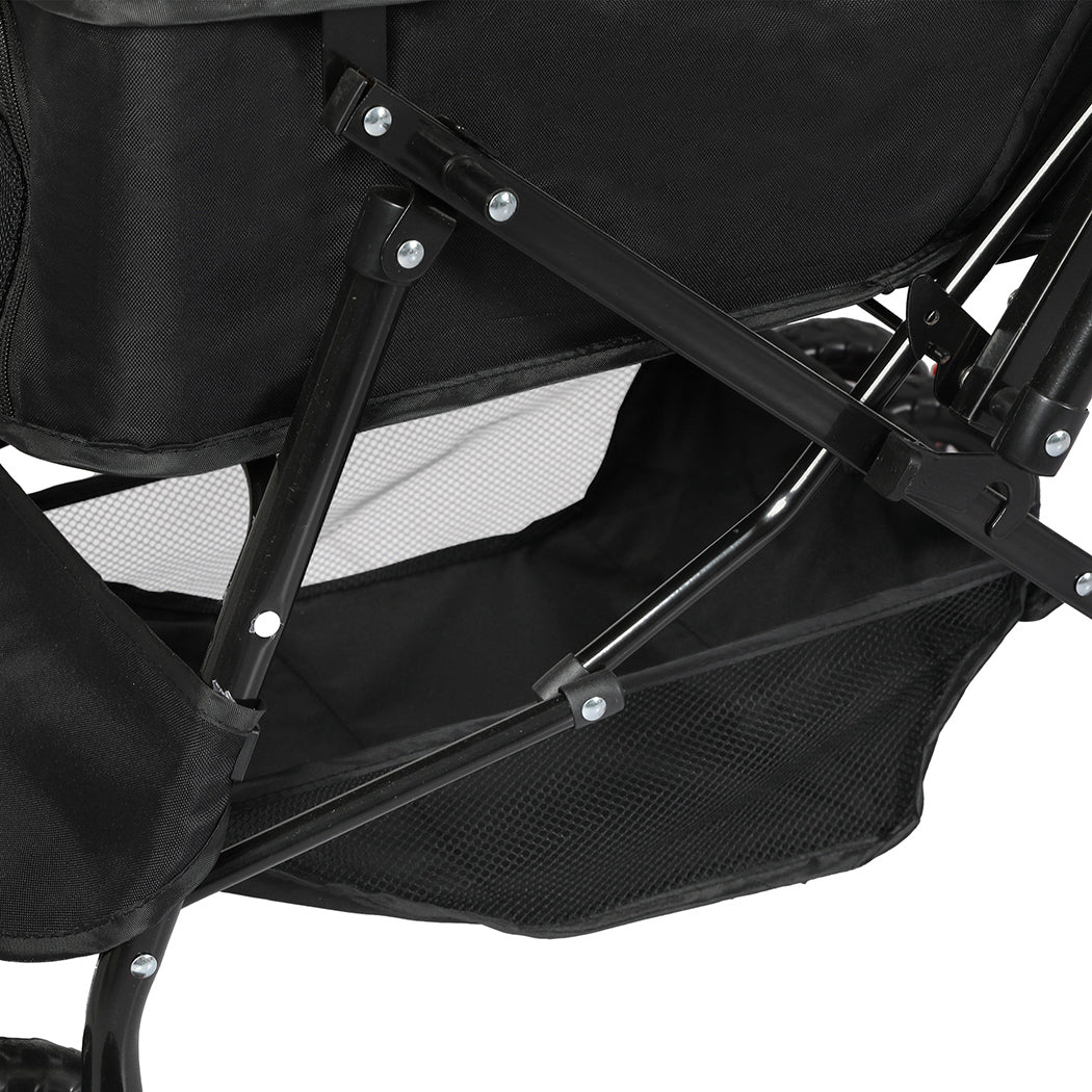 PaWz Pet Stroller Dog Cat Carrier Foldable Black