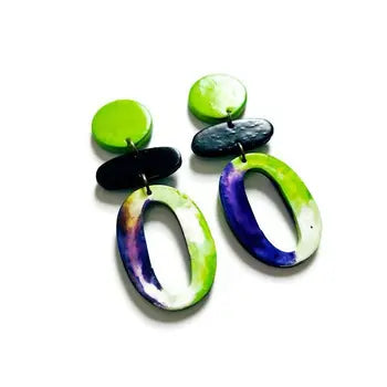 Extra Long Statement Earrings & Beaded Necklace – Handmade Polymer Clay | Sassy Sacha Jewelry