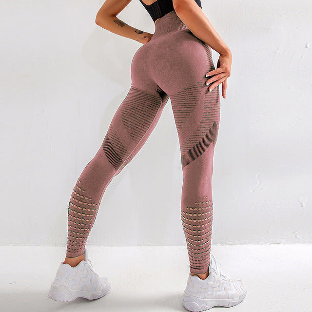 Women’s Seamless High-Waist Yoga Leggings – Breathable Nylon, 5 Colors