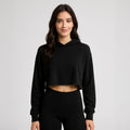 Women's Cropped Babyrib Hoodie - 100% Cotton USA Made