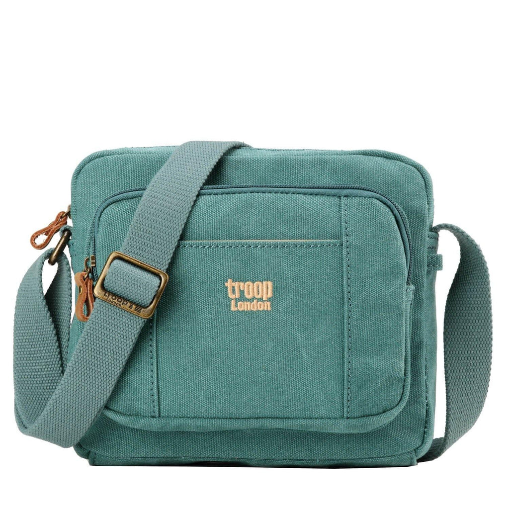 Troop London Classic Canvas Crossbody Bag | Leather Trim | TRP0235