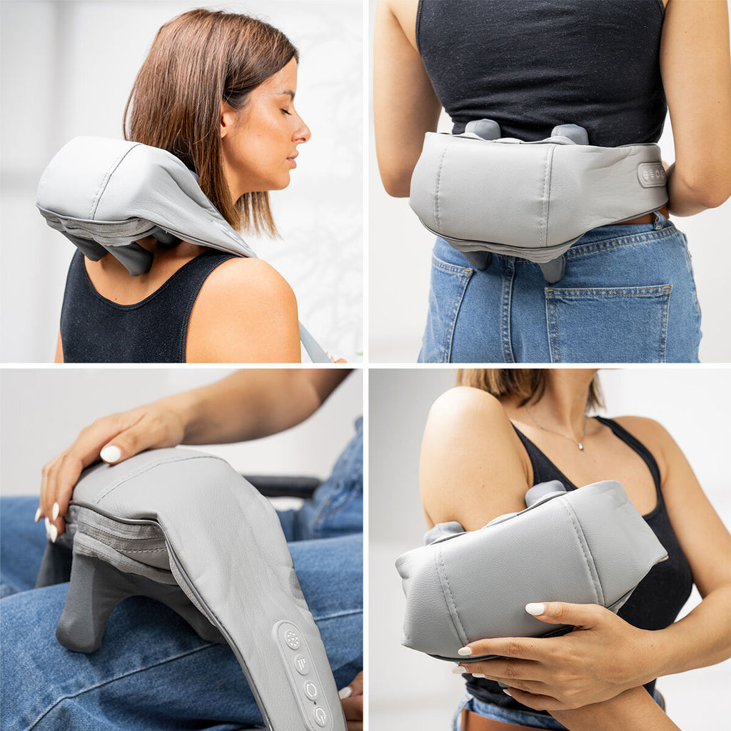 InnovaGoods Rechargeable 6D Neck & Back Massager – Hands-Free Kneading with Heat